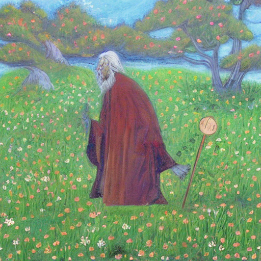 Old Prophet Walking Around a Meadow (Image number 4)