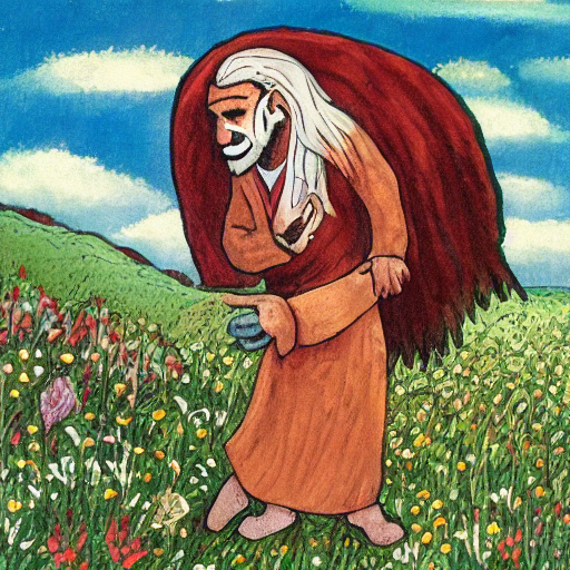 Old Prophet Walking Around a Meadow (Image number 8)