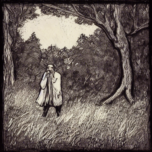 Old Prophet Walking Around a Meadow (Image number 11)