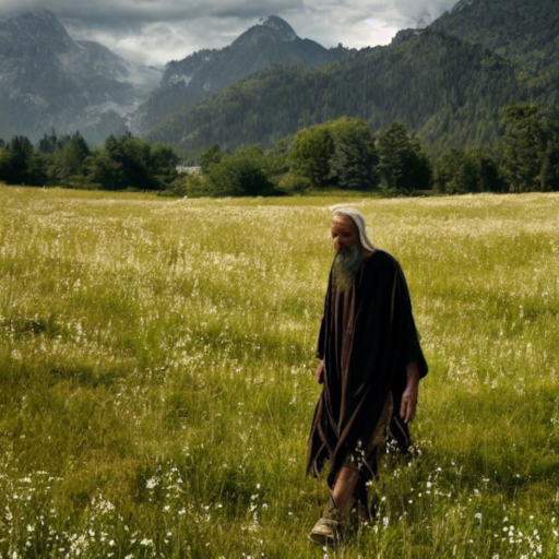 Old Prophet Walking Around a Meadow (Image number 12)